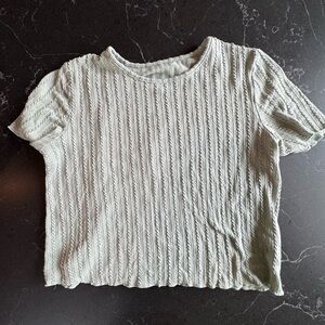 Textured Cream Short Sleeve Top